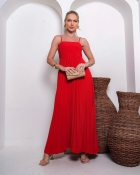 VESTIDO PLISSADO BUSTO ALCINHA
