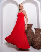 VESTIDO PLISSADO BUSTO ALCINHA