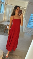 VESTIDO PLISSADO BUSTO ALCINHA