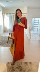 VESTIDO LONGO ALÇA BABADOS