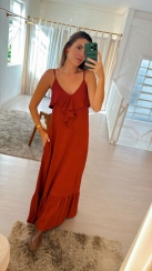 VESTIDO LONGO ALÇA BABADOS