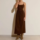 VESTIDO LINHO MARROM